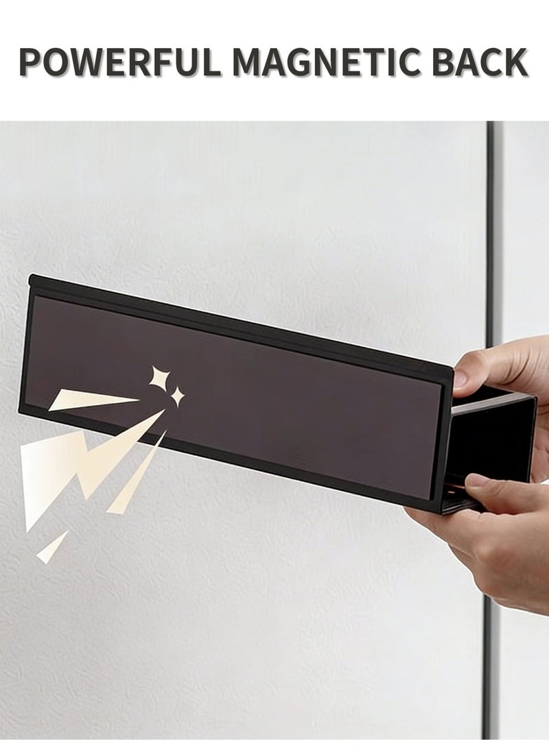 جيني جار حامل تخزين التوابل المغناطيسي المعدني المكون من 4 قطع للثلاجة والفرن، منظمات الثلاجة السوداء والتخزين - Image 4